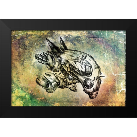 Velocide ship artq Black Modern Wood Framed Art Print by Kulik, Rafal