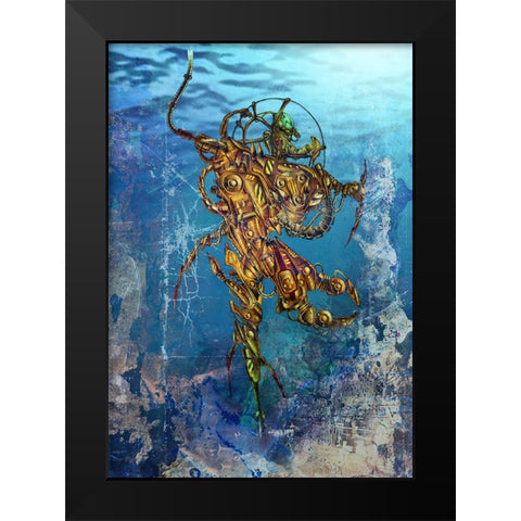 Deep 2 Black Modern Wood Framed Art Print by Kulik, Rafal