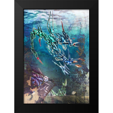 Deep 1 Black Modern Wood Framed Art Print by Kulik, Rafal