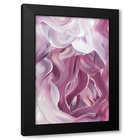 Abstract Confusion Black Modern Wood Framed Art Print with Double Matting by uplusmestudio