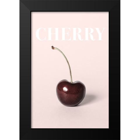 CHERRY Black Modern Wood Framed Art Print by Pictufy Studio III