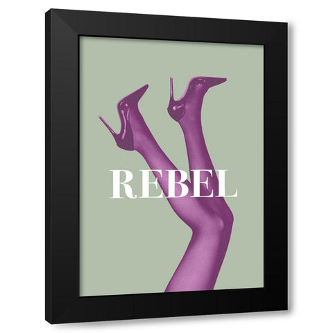 Rebel 1 Black Modern Wood Framed Art Print with Double Matting by Pictufy Studio III