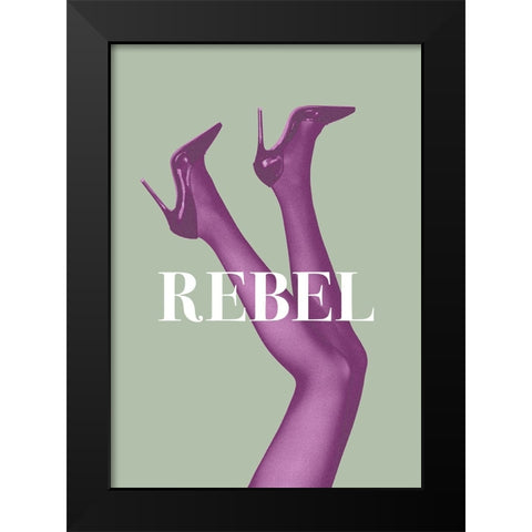 Rebel 1 Black Modern Wood Framed Art Print by Pictufy Studio III