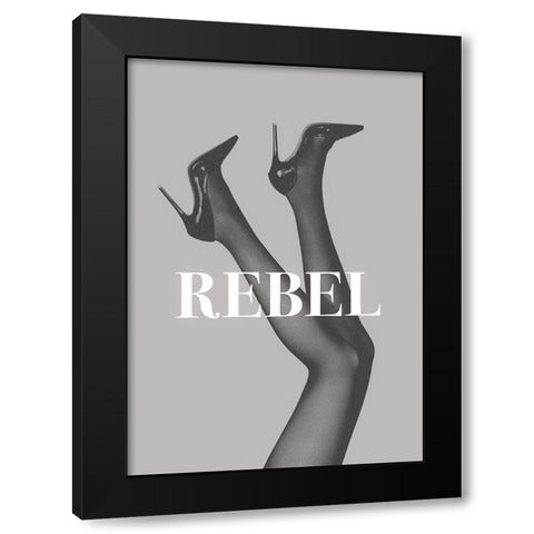Rebel 2 Black Modern Wood Framed Art Print with Double Matting by Pictufy Studio III