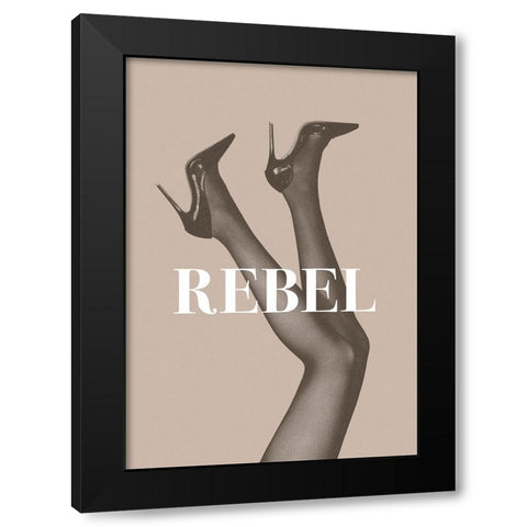 Rebel 3 Black Modern Wood Framed Art Print by Pictufy Studio III