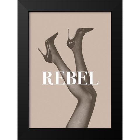 Rebel 3 Black Modern Wood Framed Art Print by Pictufy Studio III