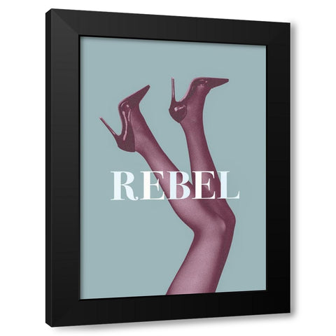 Rebel 4 Black Modern Wood Framed Art Print with Double Matting by Pictufy Studio III