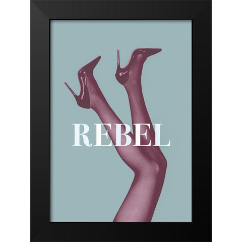 Rebel 4 Black Modern Wood Framed Art Print by Pictufy Studio III