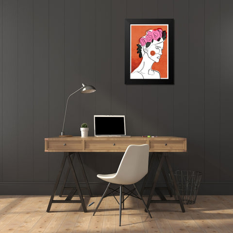 Amor Black Modern Wood Framed Art Print by Treechild