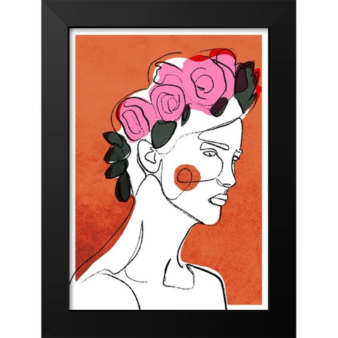 Amor Black Modern Wood Framed Art Print by Treechild