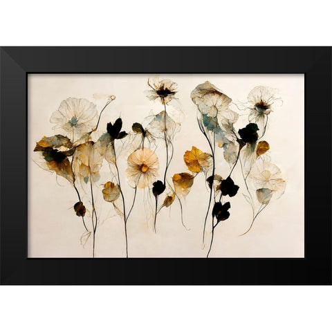 Beautiful Dry Flowers Black Modern Wood Framed Art Print by Treechild