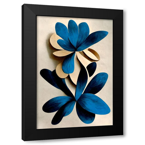 Blue Nymphaea Black Modern Wood Framed Art Print by Treechild