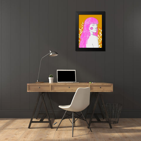 Amazone Black Modern Wood Framed Art Print by Treechild