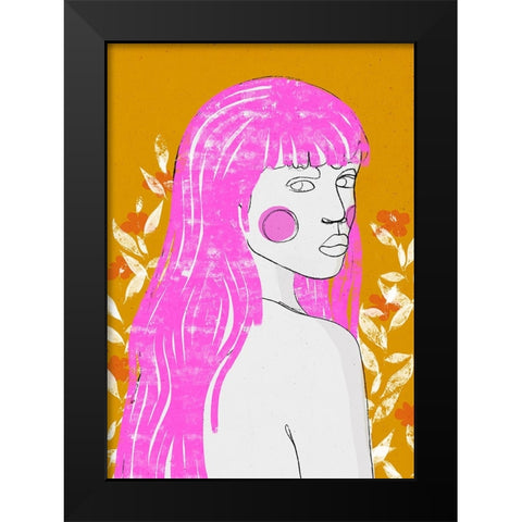 Amazone Black Modern Wood Framed Art Print by Treechild