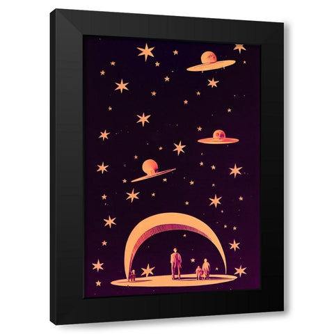 A Galactic Dream Black Modern Wood Framed Art Print with Double Matting by Treechild
