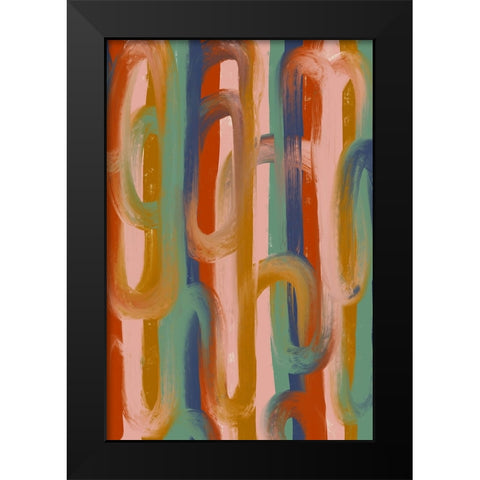Chains Black Modern Wood Framed Art Print by Treechild