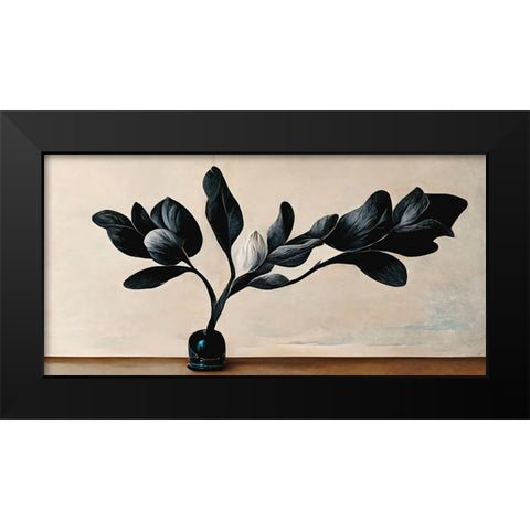 Black Magnolia Black Modern Wood Framed Art Print by Treechild
