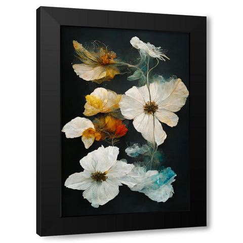 Dry Flowers Black Modern Wood Framed Art Print by Treechild