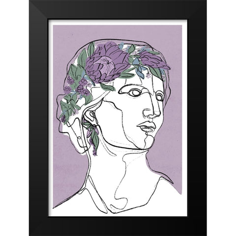 Flora Black Modern Wood Framed Art Print by Treechild