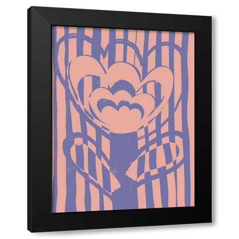 Giant Flower Black Modern Wood Framed Art Print by Treechild