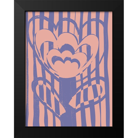 Giant Flower Black Modern Wood Framed Art Print by Treechild