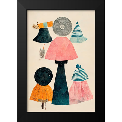 Giant Mushroom Black Modern Wood Framed Art Print by Treechild