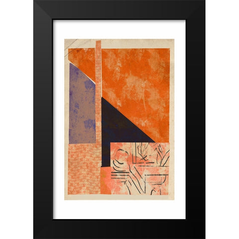 Geometric  Shapes Black Modern Wood Framed Art Print by Treechild