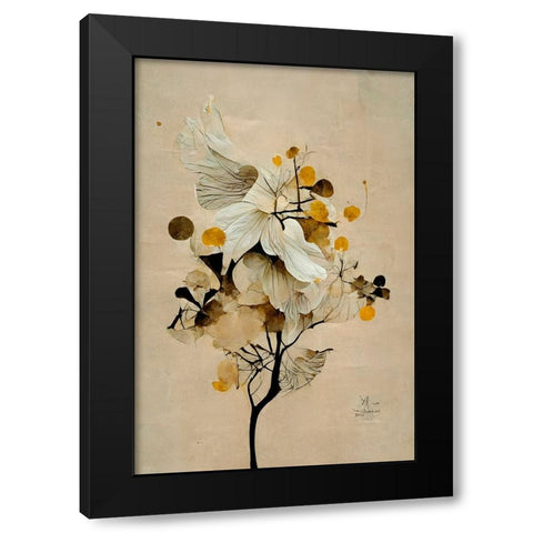 Golden Seed Black Modern Wood Framed Art Print by Treechild