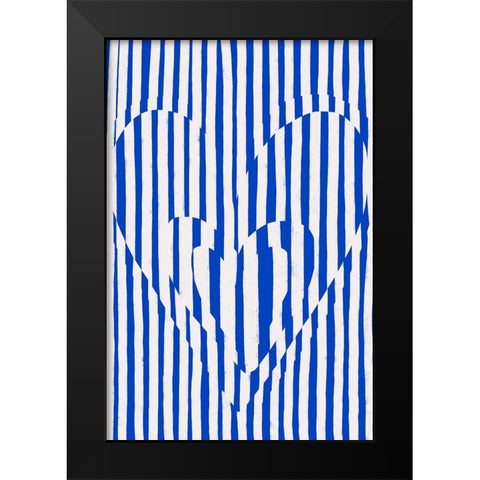Hearts (Blue Version) Black Modern Wood Framed Art Print by Treechild