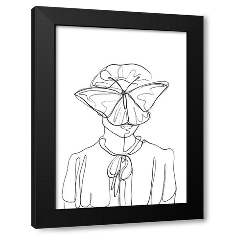 Hidden Black Modern Wood Framed Art Print by Treechild