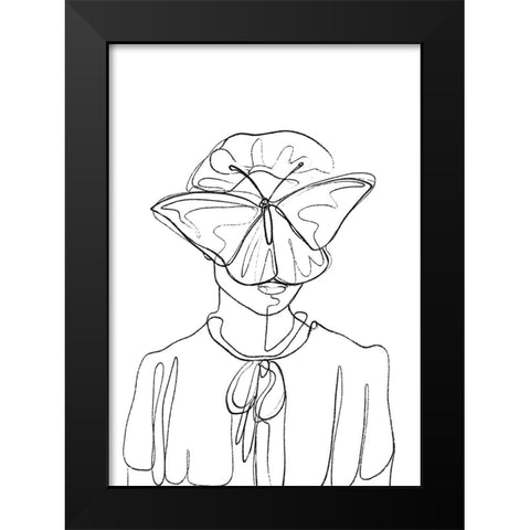 Hidden Black Modern Wood Framed Art Print by Treechild