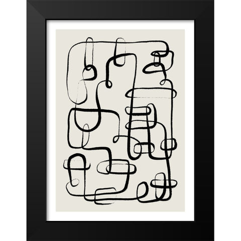 Chains Black Modern Wood Framed Art Print by Treechild