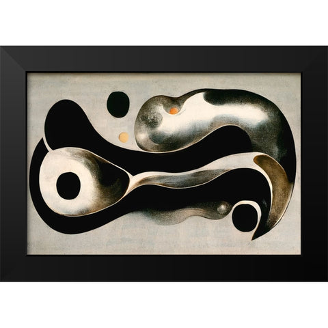 Melted Metal Black Modern Wood Framed Art Print by Treechild