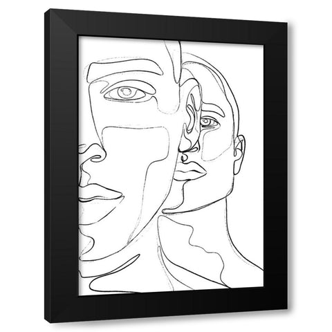 Men Black Modern Wood Framed Art Print by Treechild