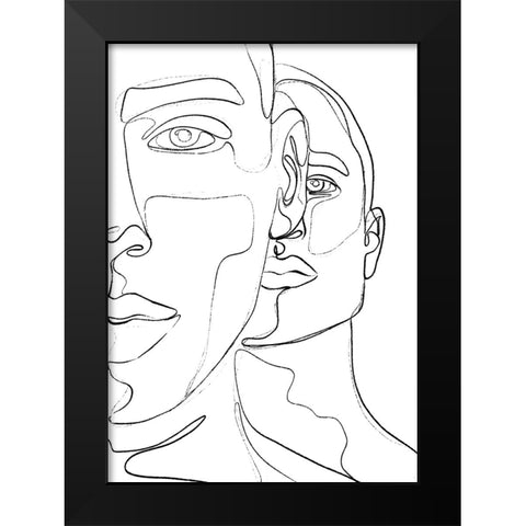 Men Black Modern Wood Framed Art Print by Treechild