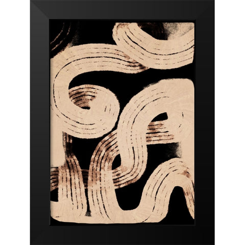 Paths Black Modern Wood Framed Art Print by Treechild
