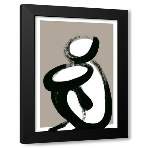 Sit And Wait Black Modern Wood Framed Art Print by Treechild