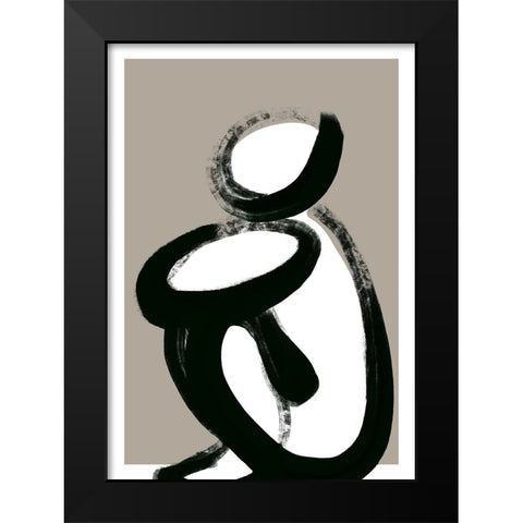 Sit And Wait Black Modern Wood Framed Art Print by Treechild