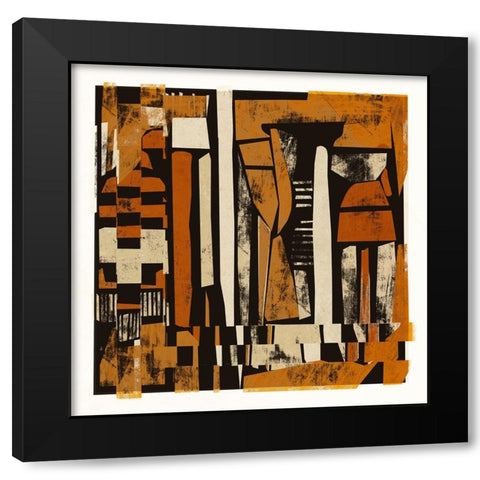 Small Pieces Black Modern Wood Framed Art Print with Double Matting by Treechild