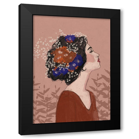 Summer Night Black Modern Wood Framed Art Print by Treechild