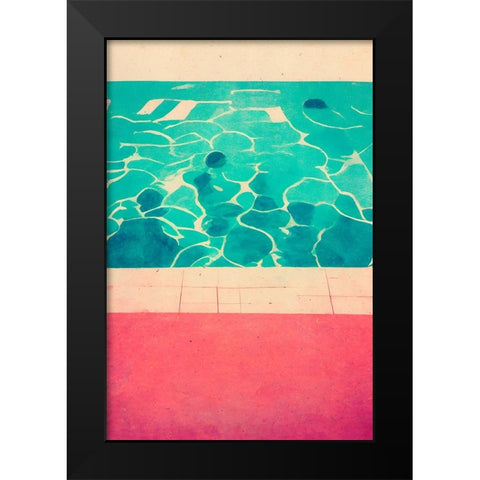 Swimming Pool Black Modern Wood Framed Art Print by Treechild