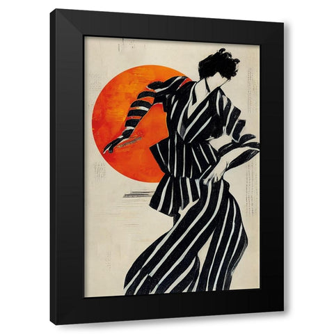 The Dancer Black Modern Wood Framed Art Print with Double Matting by Treechild