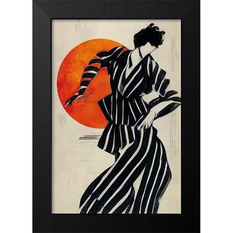 The Dancer Black Modern Wood Framed Art Print by Treechild