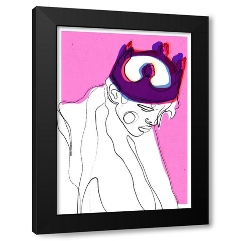 The Fallen King Black Modern Wood Framed Art Print by Treechild