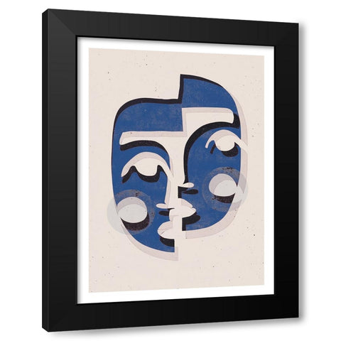 The Mask (Blue) Black Modern Wood Framed Art Print by Treechild