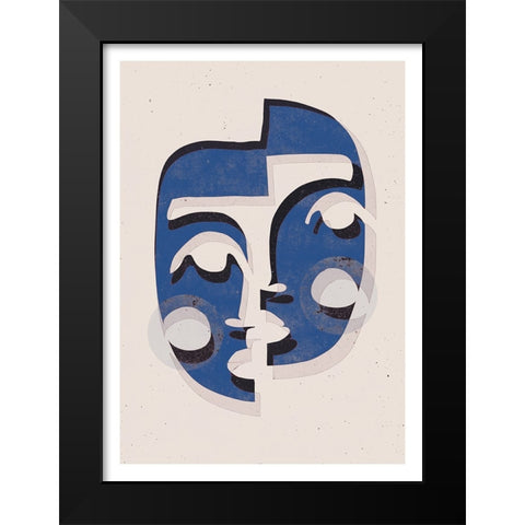 The Mask (Blue) Black Modern Wood Framed Art Print by Treechild