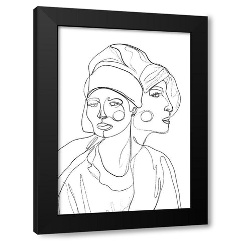Then And Now Black Modern Wood Framed Art Print by Treechild