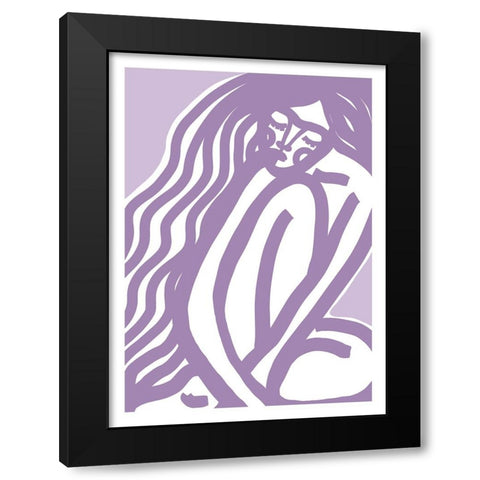 The Silence (Purple) Black Modern Wood Framed Art Print by Treechild