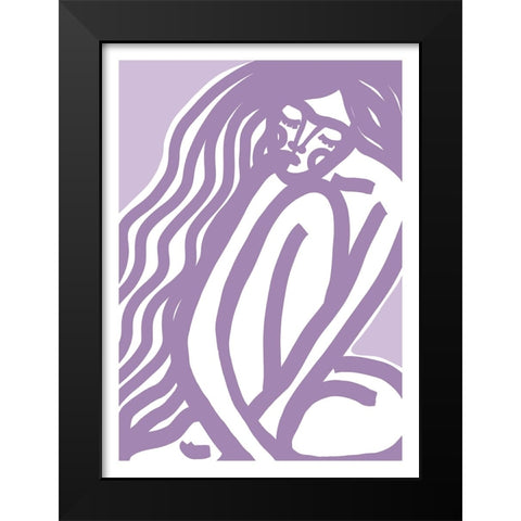 The Silence (Purple) Black Modern Wood Framed Art Print by Treechild