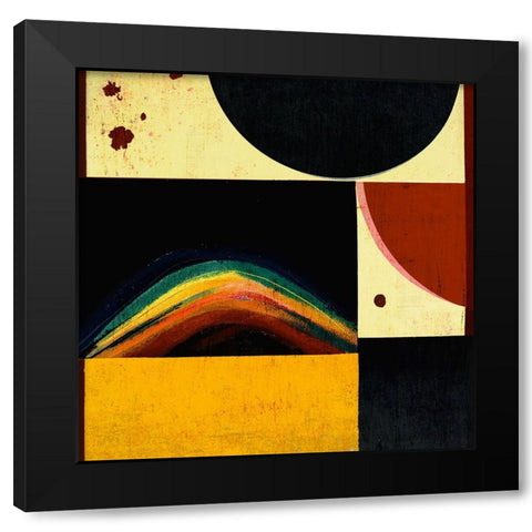 The Space Rainbow Black Modern Wood Framed Art Print with Double Matting by Treechild